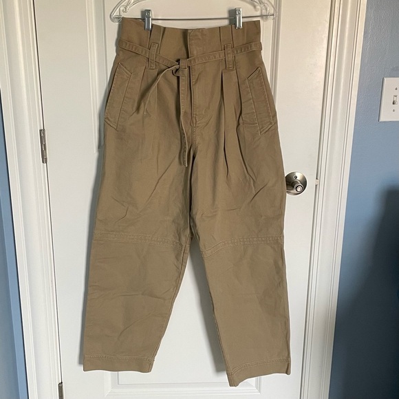 New! Madewell Paperbag Trench Trousers in (Re)generative Chino 35184 - Picture 4 of 16